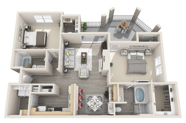 The Ashborough_Ashburn VA_Floor Plan_B32_Two Bedroom Two Bathroom The Ashborough_Ashburn VA_Floor Plan_B32_Two Bedroom Two Bathroom